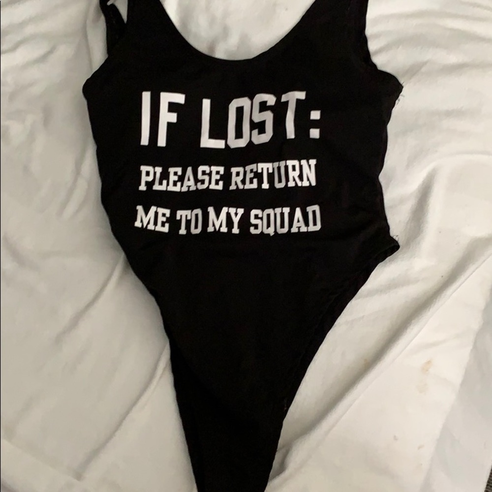 Black one piece suit